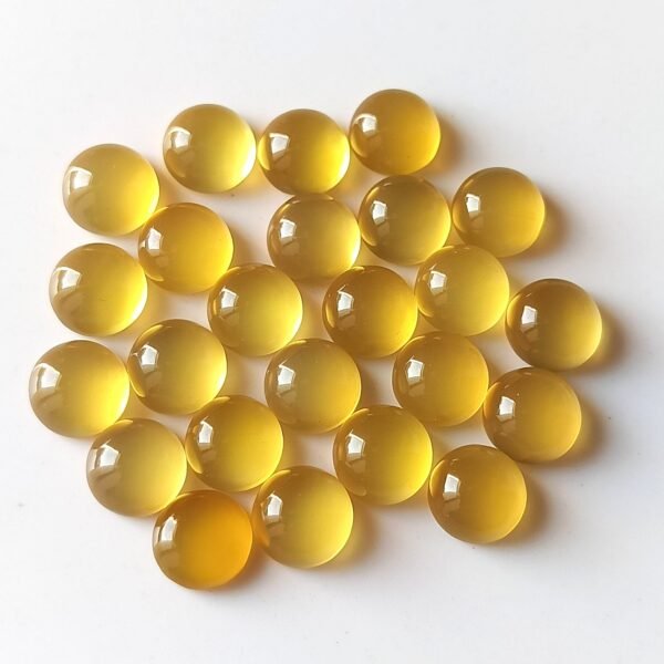 AAA Natural Yellow Chalcedony Round Cabochon