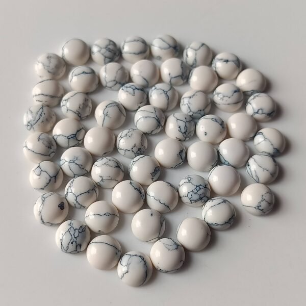 Natural White Howlite Round