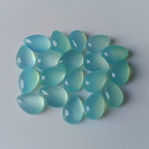 AAA Natural Aqua Chalcedony Pear Cabochon